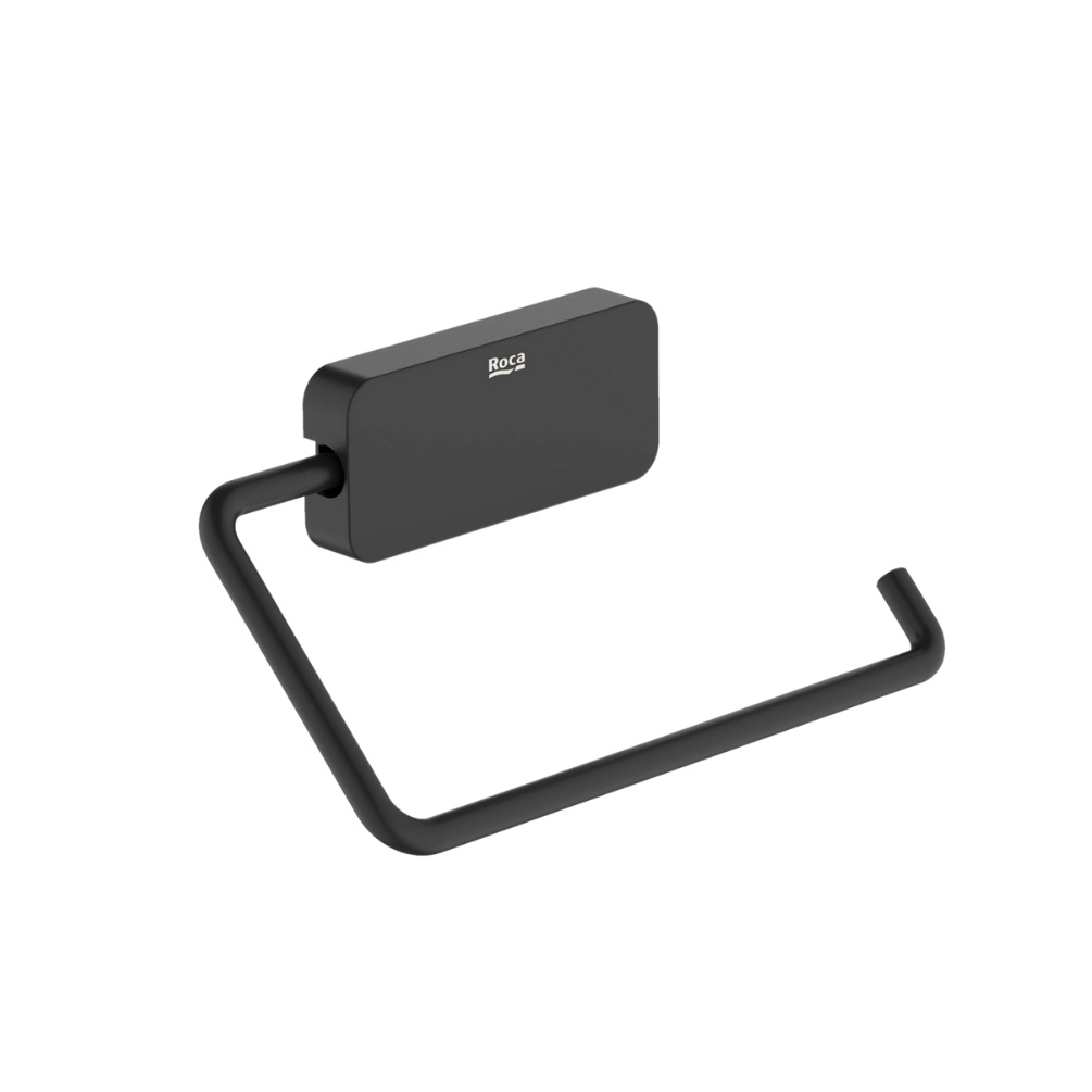 Cut out image of the Roca Sonata Matt Black Toilet Roll Holder